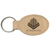 SKU: GFT175 – 3″ x 1 3/4″ Light Brown Laserable Leatherette Oval Keychain